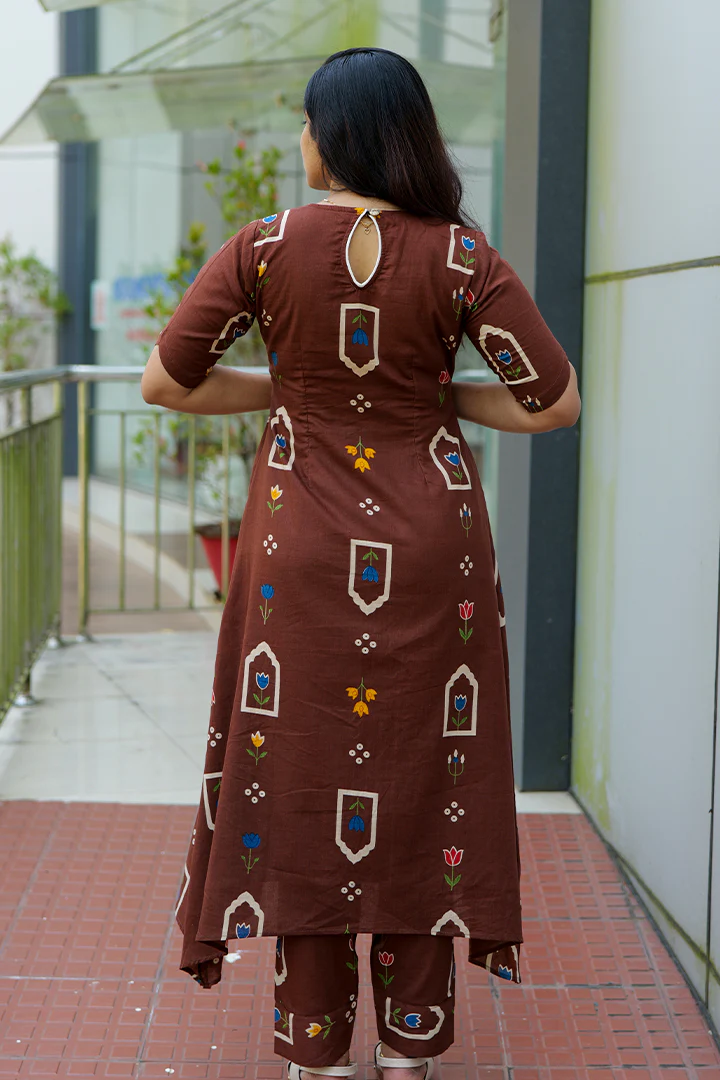 Nirvi brown(Kurti&bottom)(140126KD1) - Image 5